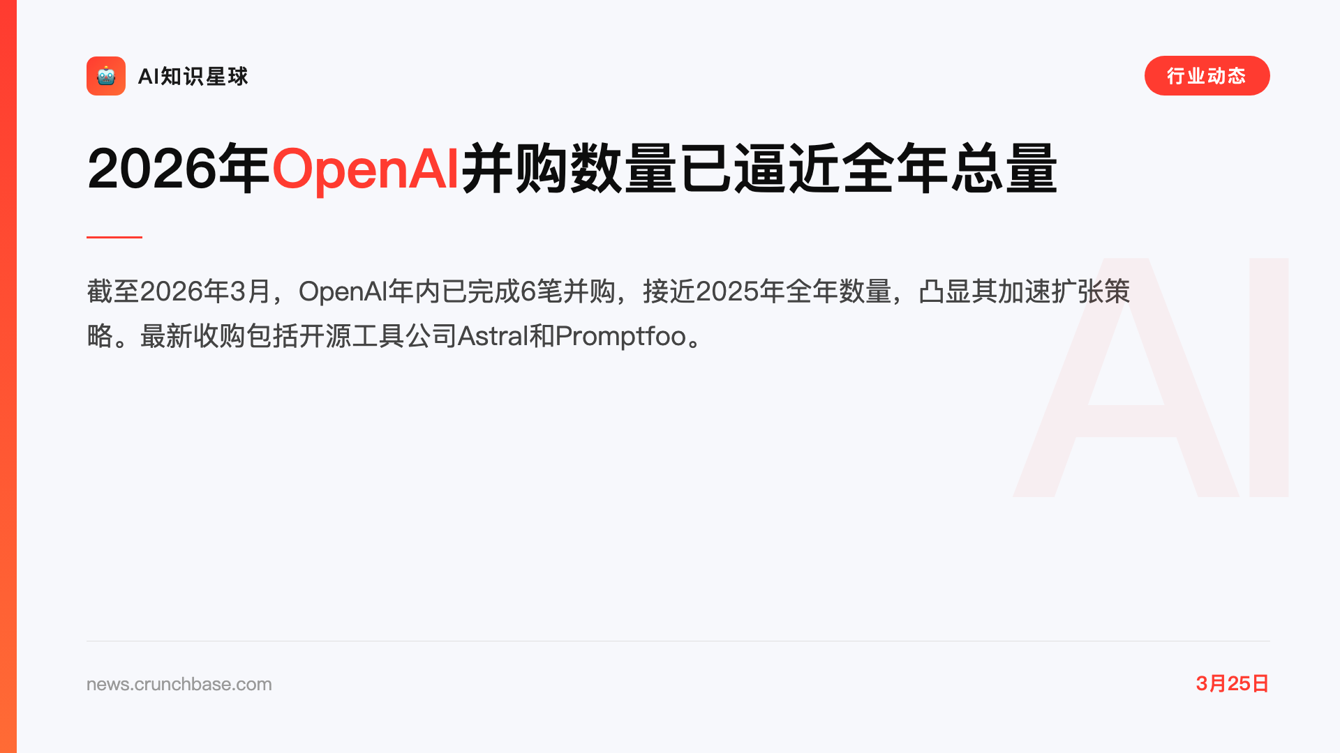 2026年OpenAI并购数量已逼近全年总量